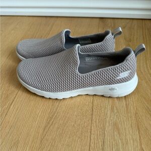 Skechers Beige Mesh Slip-On Shoes
